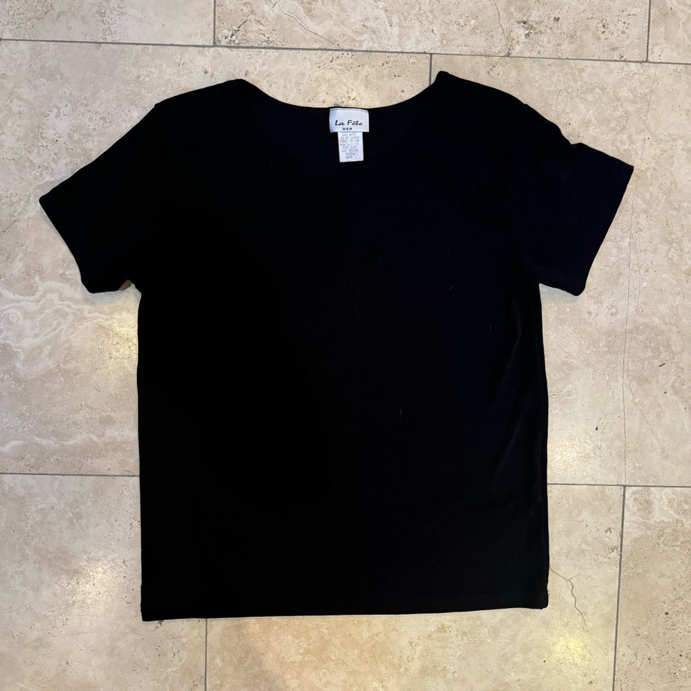 Vintage La Fete USA Black Short Sleeve Shirt, 4206